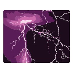 Lightning Pink Sky Rain Purple Light Double Sided Flano Blanket (large) 