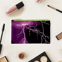 Lightning Pink Sky Rain Purple Light Cosmetic Bag (xs) by Mariart