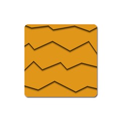 Orange Shades Wave Chevron Line Square Magnet