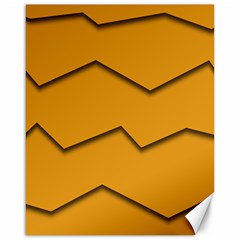 Orange Shades Wave Chevron Line Canvas 16  X 20  