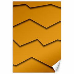 Orange Shades Wave Chevron Line Canvas 20  X 30   by Mariart