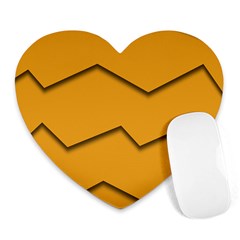 Orange Shades Wave Chevron Line Heart Mousepads by Mariart