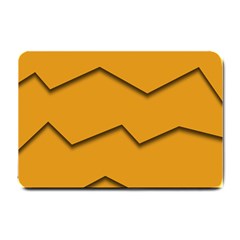 Orange Shades Wave Chevron Line Small Doormat  by Mariart