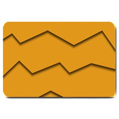 Orange Shades Wave Chevron Line Large Doormat  by Mariart