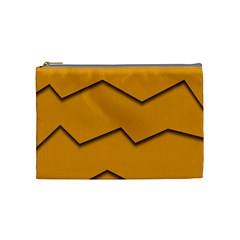 Orange Shades Wave Chevron Line Cosmetic Bag (medium)  by Mariart