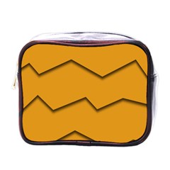 Orange Shades Wave Chevron Line Mini Toiletries Bags