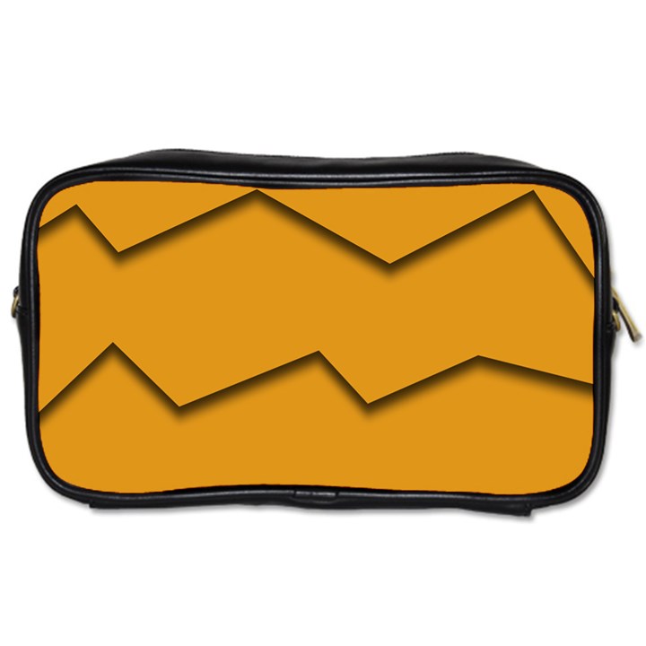 Orange Shades Wave Chevron Line Toiletries Bags 2-Side