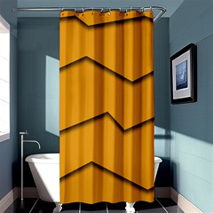 Orange Shades Wave Chevron Line Shower Curtain 36  X 72  (stall) 