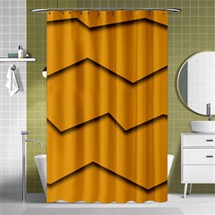 Orange Shades Wave Chevron Line Shower Curtain 48  X 72  (small)  by Mariart