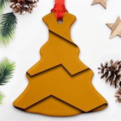 Orange Shades Wave Chevron Line Ornament (christmas Tree)  by Mariart