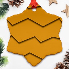 Orange Shades Wave Chevron Line Snowflake Ornament (two Sides)