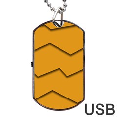 Orange Shades Wave Chevron Line Dog Tag Usb Flash (one Side) by Mariart