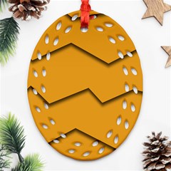 Orange Shades Wave Chevron Line Ornament (oval Filigree) by Mariart