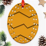 Orange Shades Wave Chevron Line Oval Filigree Ornament (Two Sides) Back