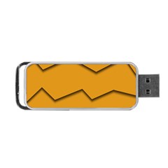 Orange Shades Wave Chevron Line Portable Usb Flash (two Sides) by Mariart