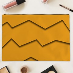 Orange Shades Wave Chevron Line Cosmetic Bag (xxl) 