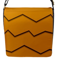 Orange Shades Wave Chevron Line Flap Messenger Bag (s)