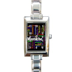 Mustache Rectangle Italian Charm Watch by Mariart