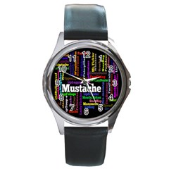 Mustache Round Metal Watch