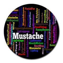 Mustache Round Mousepads by Mariart