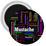 Mustache 3  Magnets Front