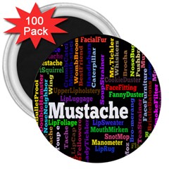 Mustache 3  Magnets (100 Pack) by Mariart