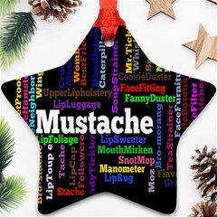 Mustache Star Ornament (two Sides) by Mariart