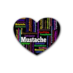 Mustache Rubber Coaster (heart) 