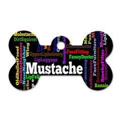 Mustache Dog Tag Bone (two Sides) by Mariart