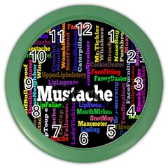 Mustache Color Wall Clocks by Mariart