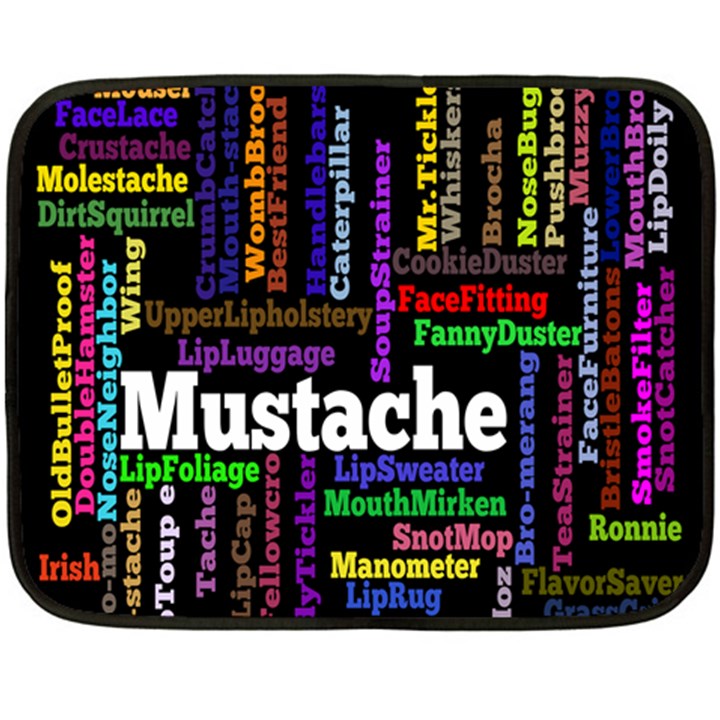 Mustache Double Sided Fleece Blanket (Mini) 