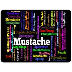 Mustache Double Sided Fleece Blanket (large) 