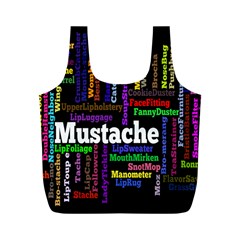 Mustache Full Print Recycle Bags (m)  by Mariart