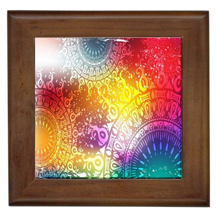 Multi Colour Alpha Framed Tiles