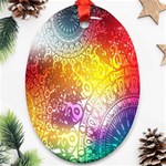 Multi Colour Alpha Ornament (Oval) Front