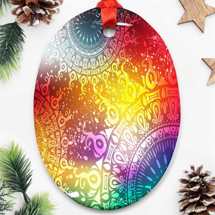 Multi Colour Alpha Ornament (Oval)