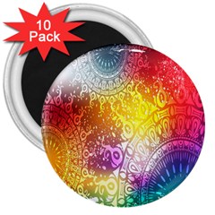 Multi Colour Alpha 3  Magnets (10 Pack)  by Mariart