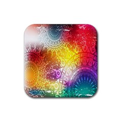 Multi Colour Alpha Rubber Coaster (square) 