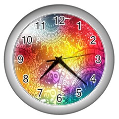 Multi Colour Alpha Wall Clocks (silver)  by Mariart