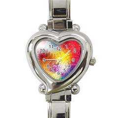 Multi Colour Alpha Heart Italian Charm Watch