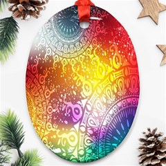 Multi Colour Alpha Oval Ornament (two Sides) by Mariart