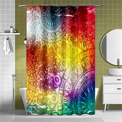 Multi Colour Alpha Shower Curtain 48  X 72  (small) 