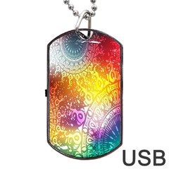 Multi Colour Alpha Dog Tag Usb Flash (two Sides)