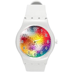 Multi Colour Alpha Round Plastic Sport Watch (m) by Mariart