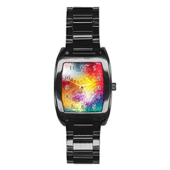 Multi Colour Alpha Stainless Steel Barrel Watch by Mariart