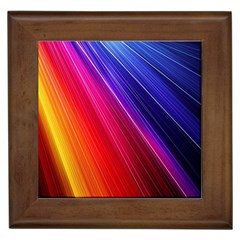 Multicolor Light Beam Line Rainbow Red Blue Orange Gold Purple Pink Framed Tiles by Mariart