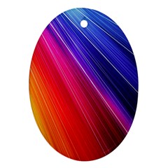 Multicolor Light Beam Line Rainbow Red Blue Orange Gold Purple Pink Ornament (oval) by Mariart