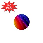 Multicolor Light Beam Line Rainbow Red Blue Orange Gold Purple Pink 1  Mini Buttons (100 pack)  Front