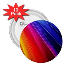 Multicolor Light Beam Line Rainbow Red Blue Orange Gold Purple Pink 2 25  Buttons (10 Pack)  by Mariart