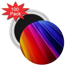 Multicolor Light Beam Line Rainbow Red Blue Orange Gold Purple Pink 2 25  Magnets (100 Pack)  by Mariart